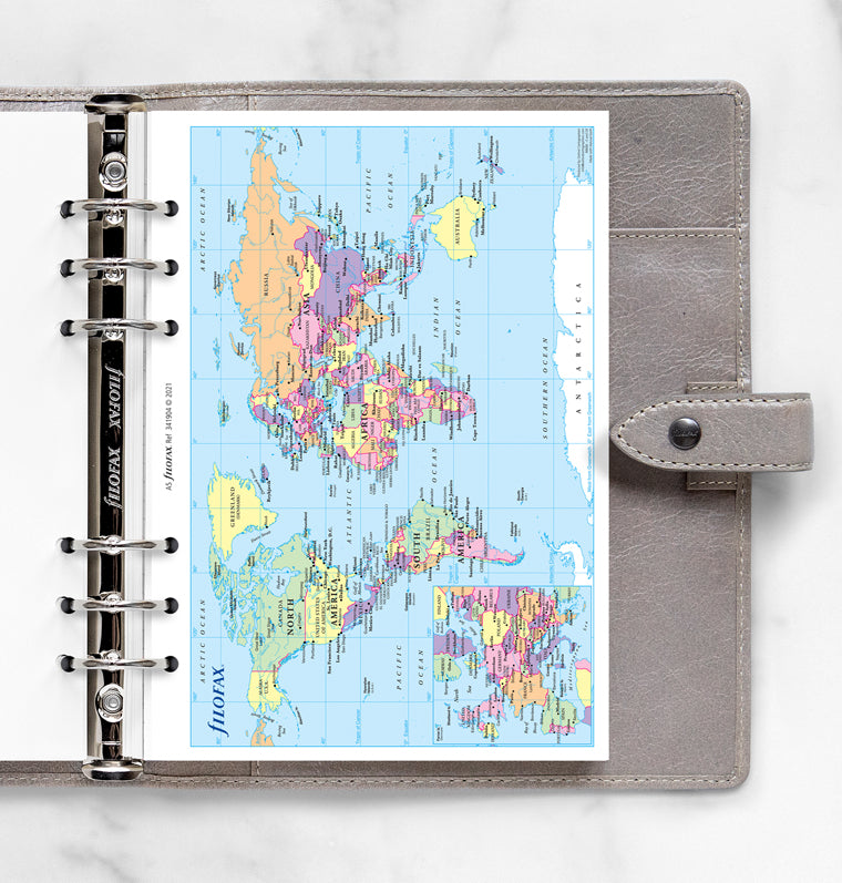 Filofax Map Insert World Map Refill A5 - Filofax – Filofax UK