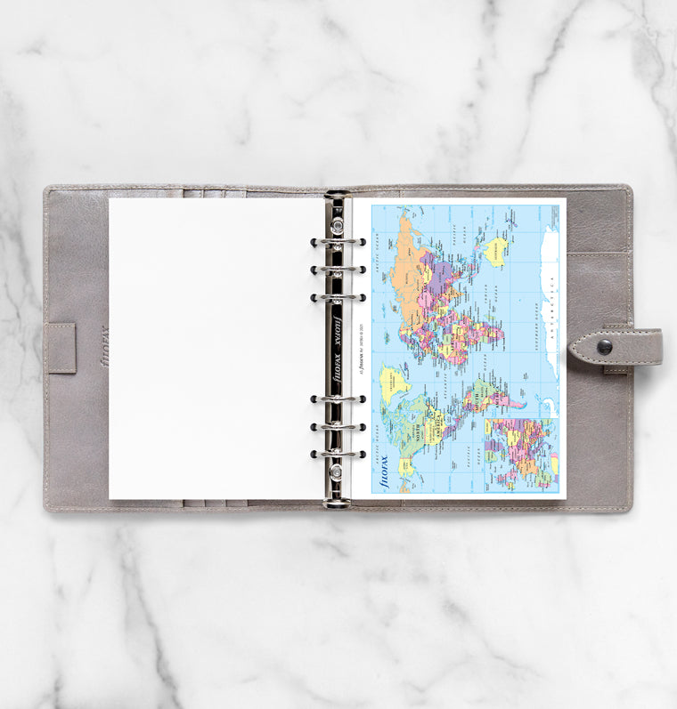Filofax Map Insert World Map Refill A5 - Filofax – Filofax UK
