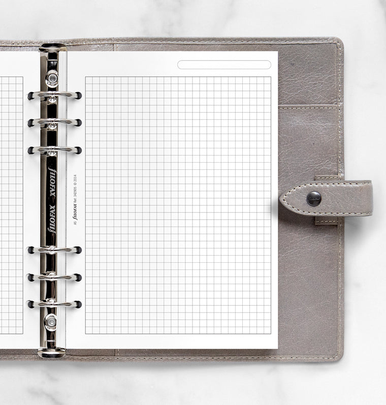 White Quadrille Notepaper Refill - A5