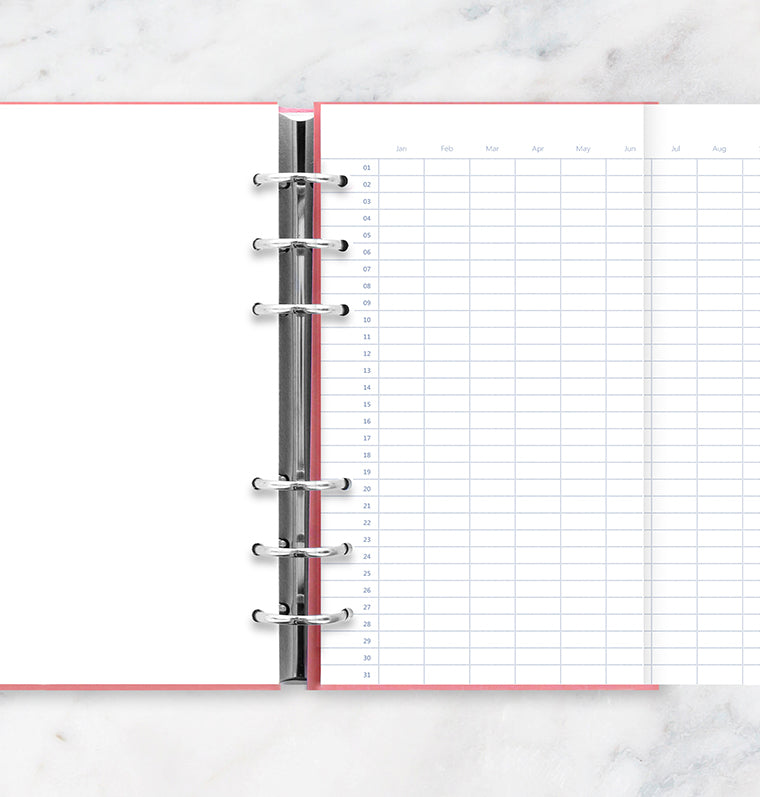 Clipbook Undated Year Planner Refill - Personal size - Filofax