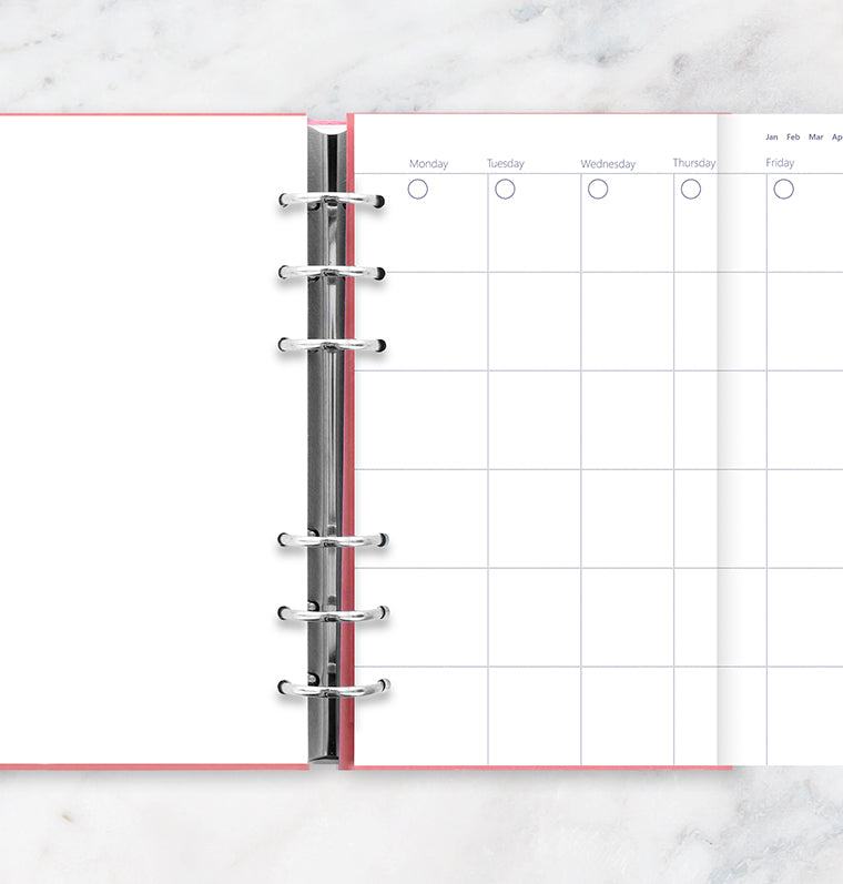 Clipbook Undated Month Planner Refill - Personal size - Filofax