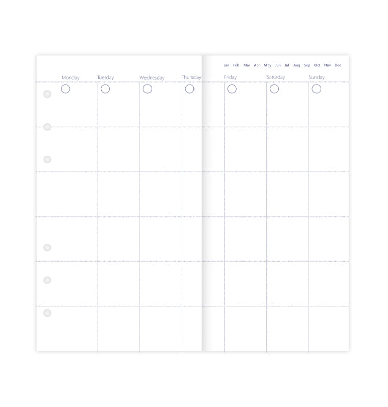 Clipbook Undated Month Planner Refill - Personal size - Filofax