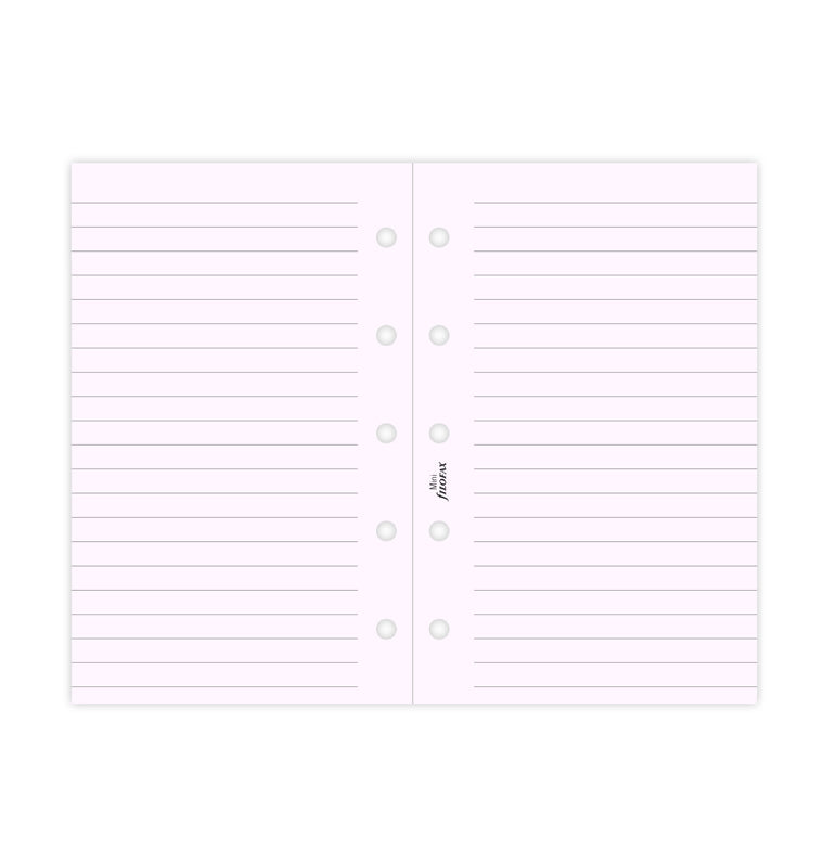 Filofax Organiser Lavender Ruled Notepaper Refill - Mini