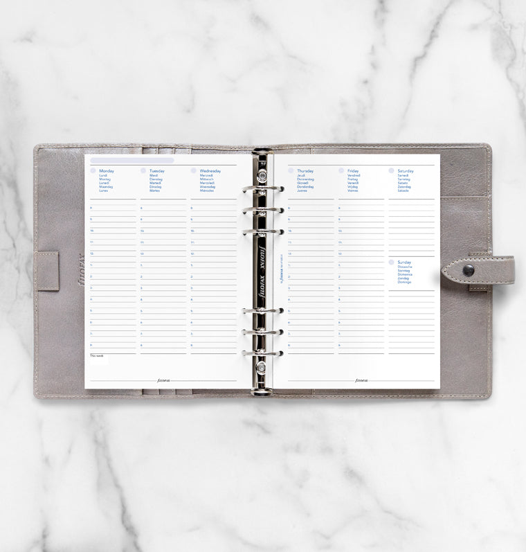 Filofax Perpetual A5 Week On Two Pages Diary With Appointments for any yearAny Year Week On Two Pages Diary With Appointments - A5 Multilanguage