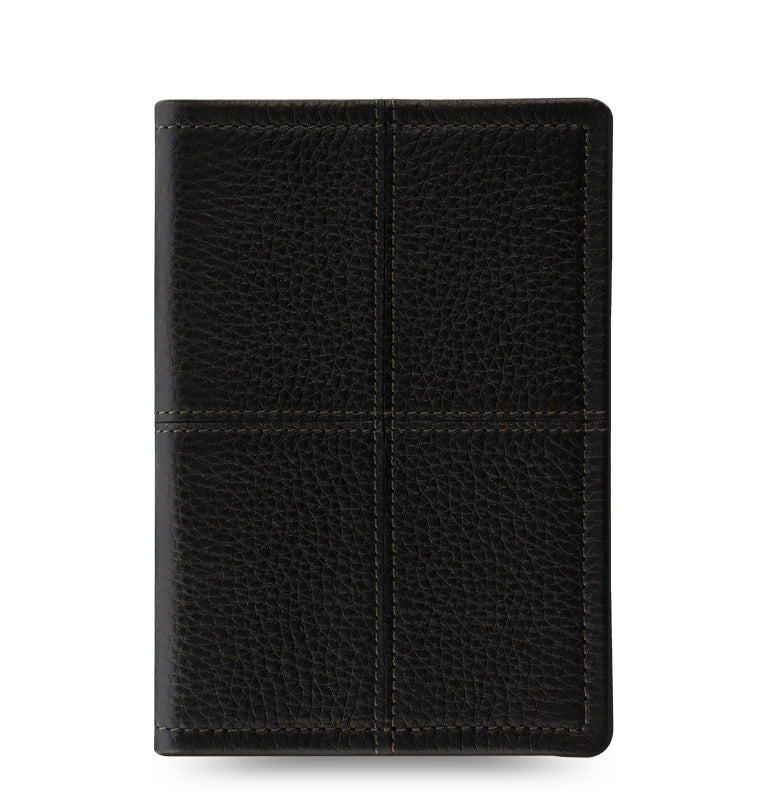 Classic Stitch Soft Leather Passport Holder Black