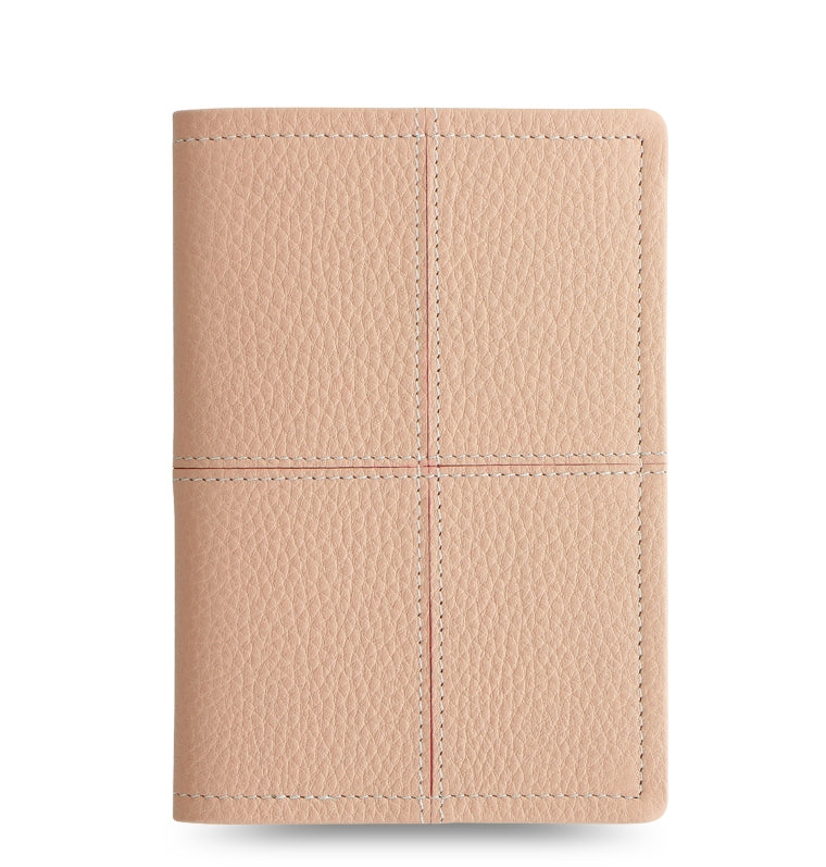 Classic Stitch Soft Leather Passport Holder Peach