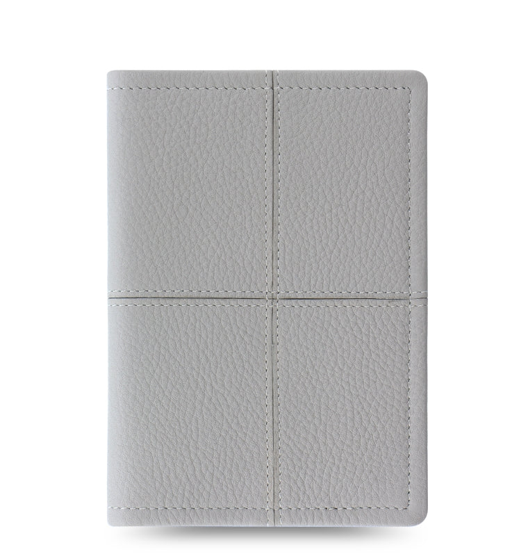 Classic Stitch Soft Leather Passport Holder Grey