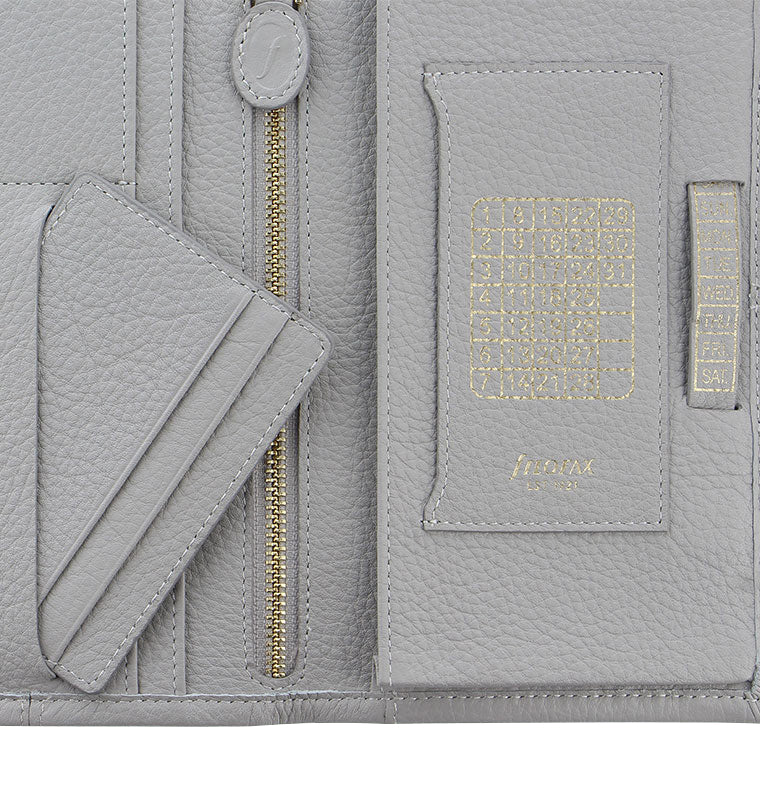 Classic Stitch Soft Leather Travel Wallet Grey