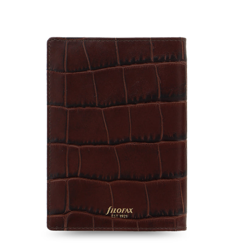 Classic Croc Leather Passport Holder Chestnut