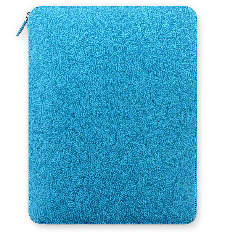 Filofax Finsbury A4 Zip Leather Folio in Aqua Blue