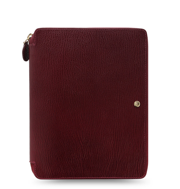 Chester A5 Zip Leather Writing Folio Red