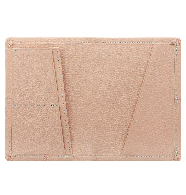 Classic Stitch Soft Leather Passport Holder Peach