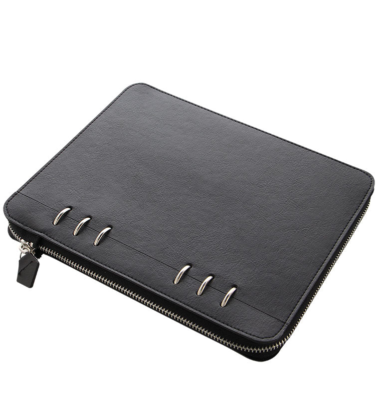 Clipbook Classic Monochrome A5 Zip Notebook Black