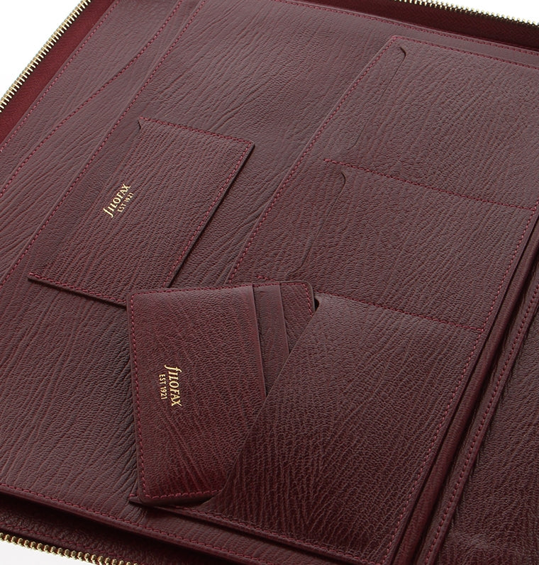 Chester RedChester A4 Zip Leather Writing Folio Red