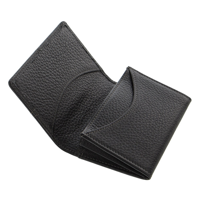 Classic Stitch Soft Leather Business Card Holder Black
