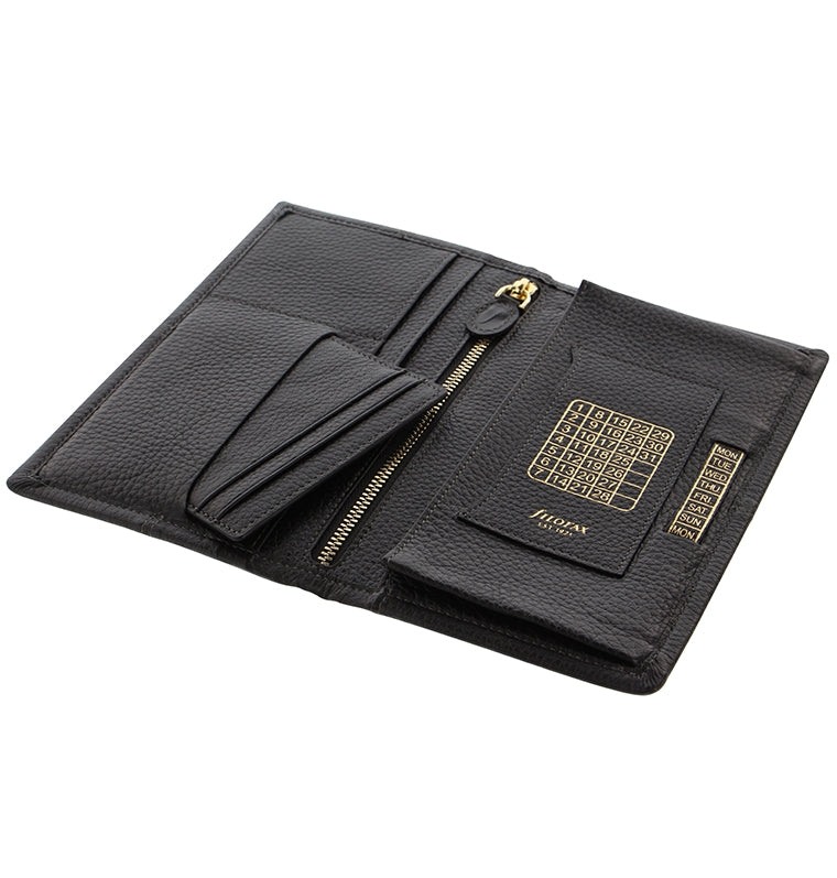 Classic Stitch Soft Leather Travel Wallet Black