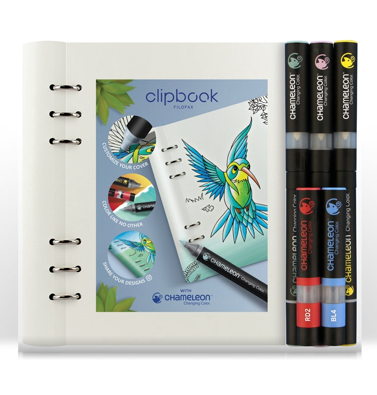 Clipbook A5 White & Chameleon Pens Bundle
