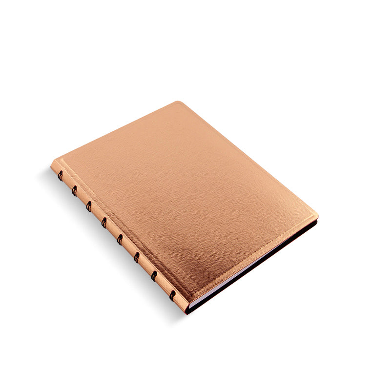 Saffiano Metallic A5 Refillable Notebook Rose Gold