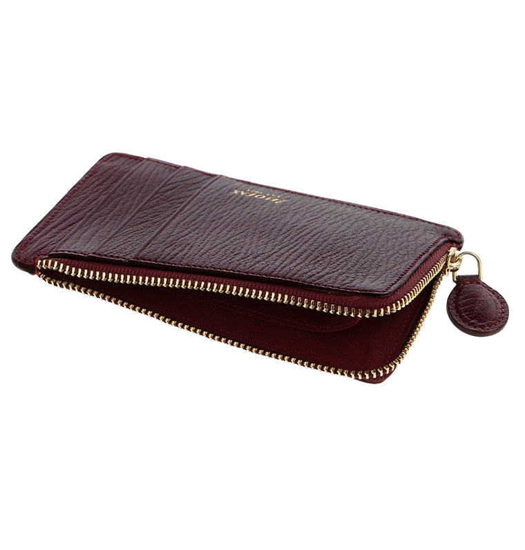Chester Zip Leather Card Holder Red