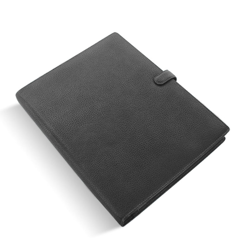Finsbury Black Leather Organiser in A4 size