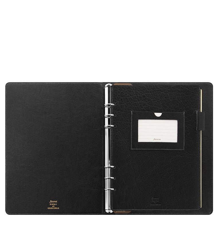 Heritage A5 Compact Organiser in Black Leather