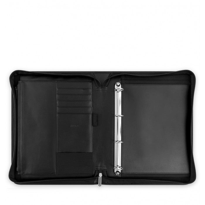 Metropol Zipped Folio with Removable Rings  Black
