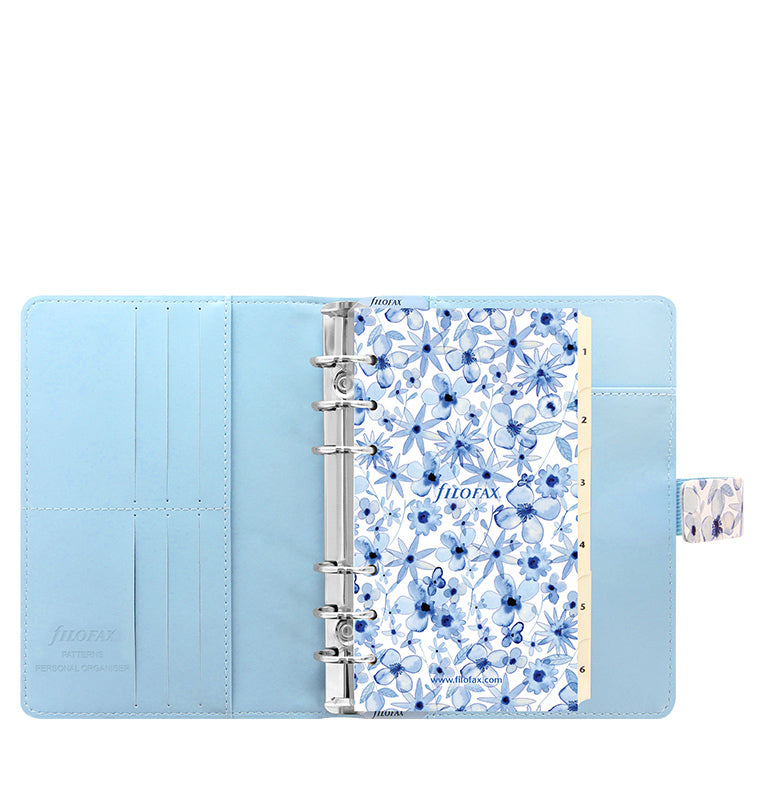 Patterns Indigo Floral Personal Organiser - Filofax – Filofax UK