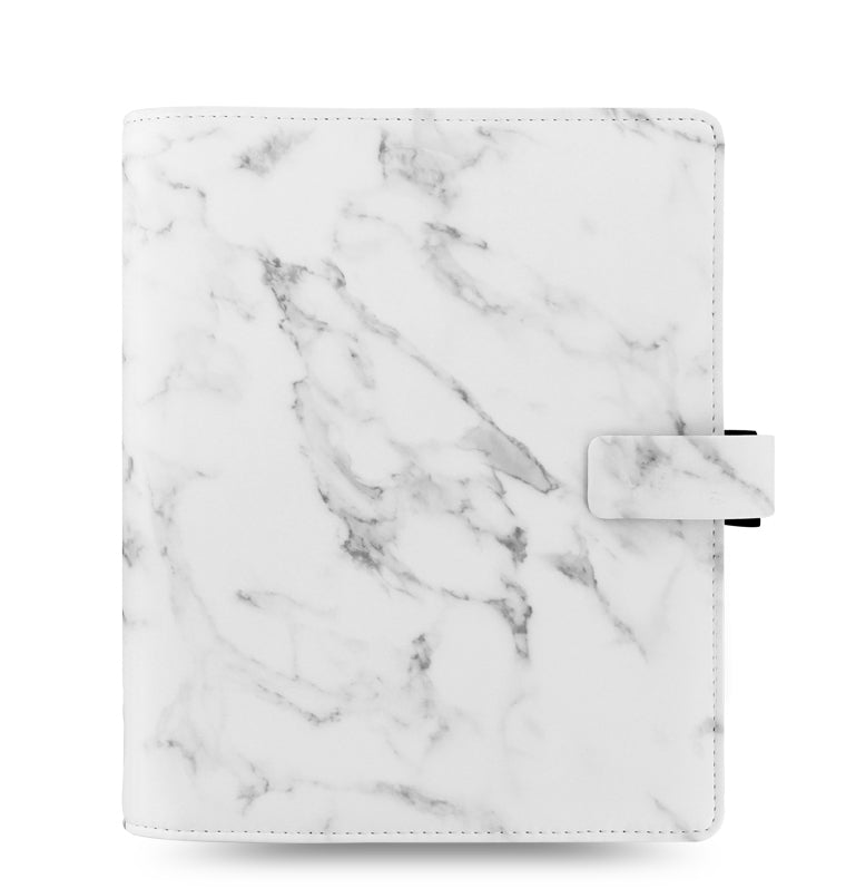Filofax Architexture Organizer, Pocket Size, Marble - Smooth, Leather-Look, Six Rings, Week-to-View Calendar Diary, Multilingual, 2025 (C028705-25