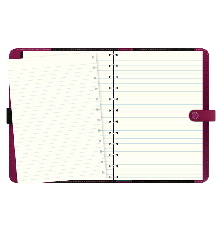 Filofax The Original A4 Leather Folio in Raspberry with refillable notebook insert