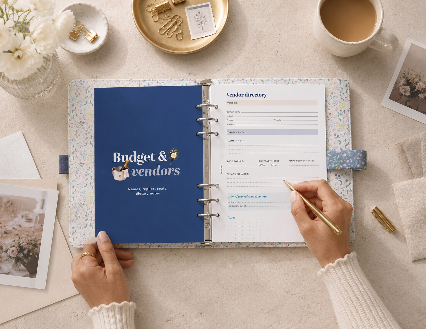 An open Lifestyle Journal in an A5 organiser